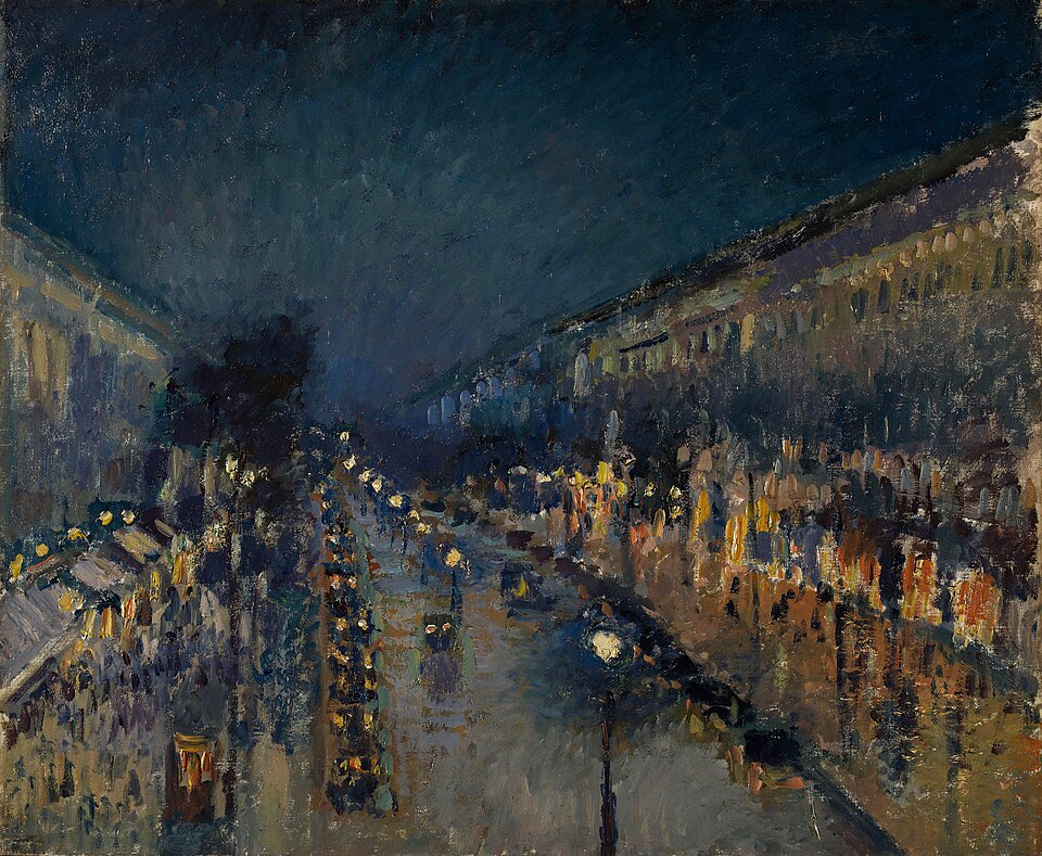 ピサロ『夜のモンマルトル大通り』（1897）