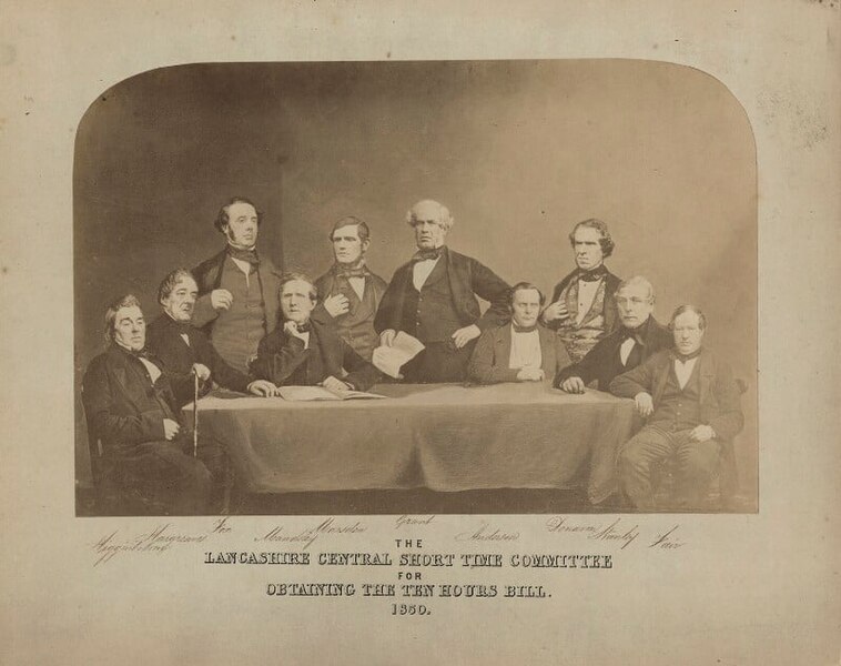 ランカシャー短時間委員会の集合写真（1850年）
